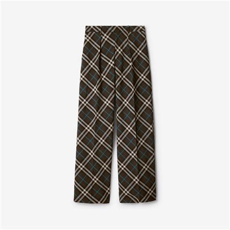 Check Wool Blend Tailored Trousers in Snug 